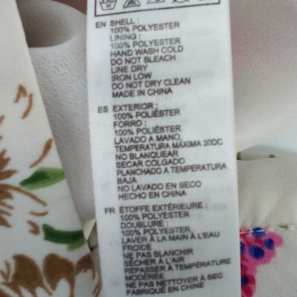 Forever 21 White Floral Ruffle Shorts Pink Blue Flowers L Spring Hidden Zipper - Picture 9 of 9